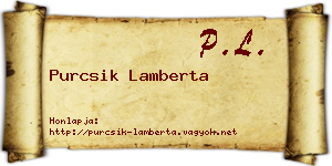 Purcsik Lamberta névjegykártya